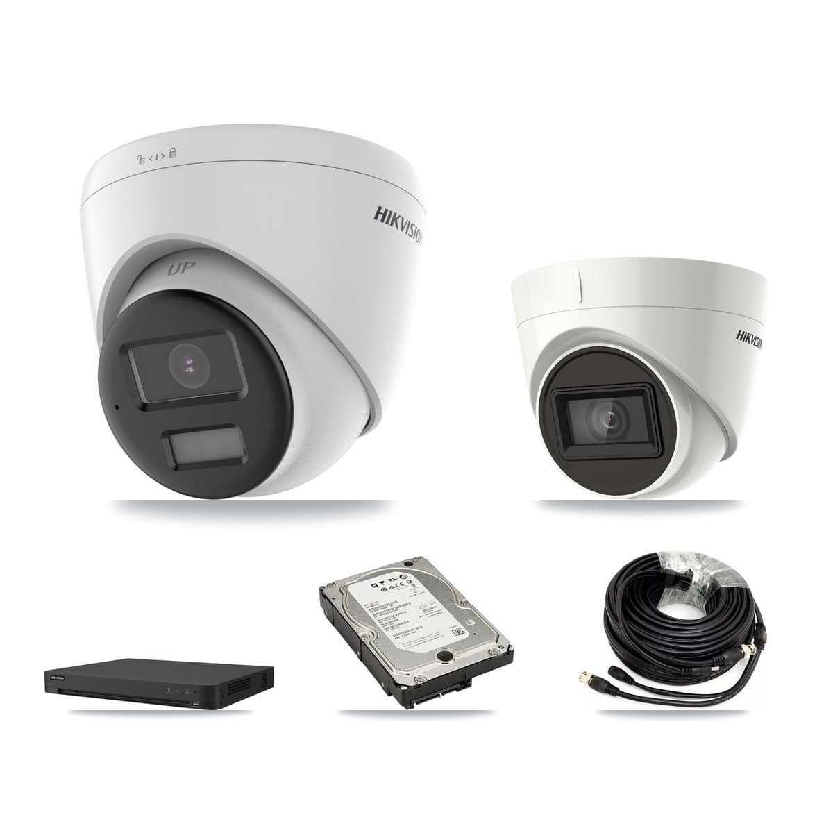 Hikvision 16-Channel 4K CCTV Kit — 1 DS-2CE78U0T + 1 DS-2CE78U1T Turret Cameras + 5TB Recording - Image 1