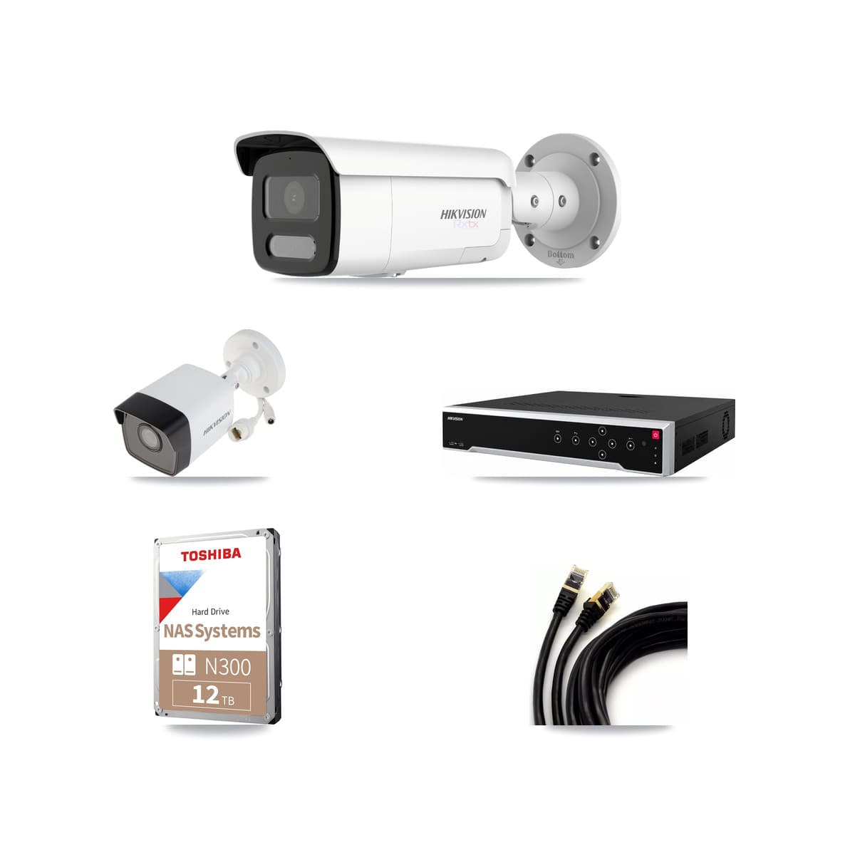 Hikvision 32-Channel 5MP – 4K CCTV Kit — 5 5MP + 11 4K Bullet Cameras + 3× 12TB Recording