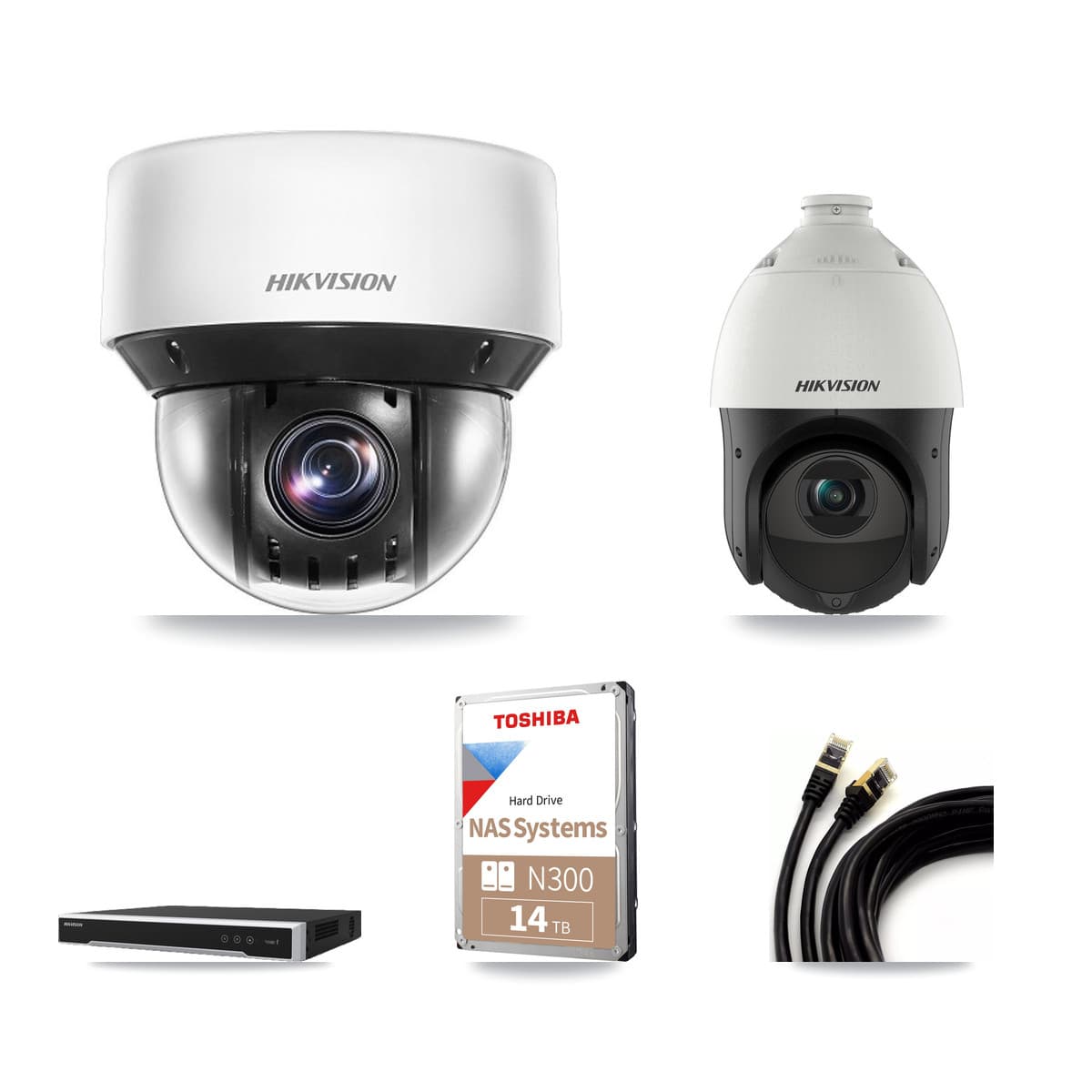 Hikvision 16-Channel 4MP CCTV Kit — 1 DS-2DE4425IW + 11 DS-2DE4A425IW PTZ Cameras + 14TB Recording - Image 1