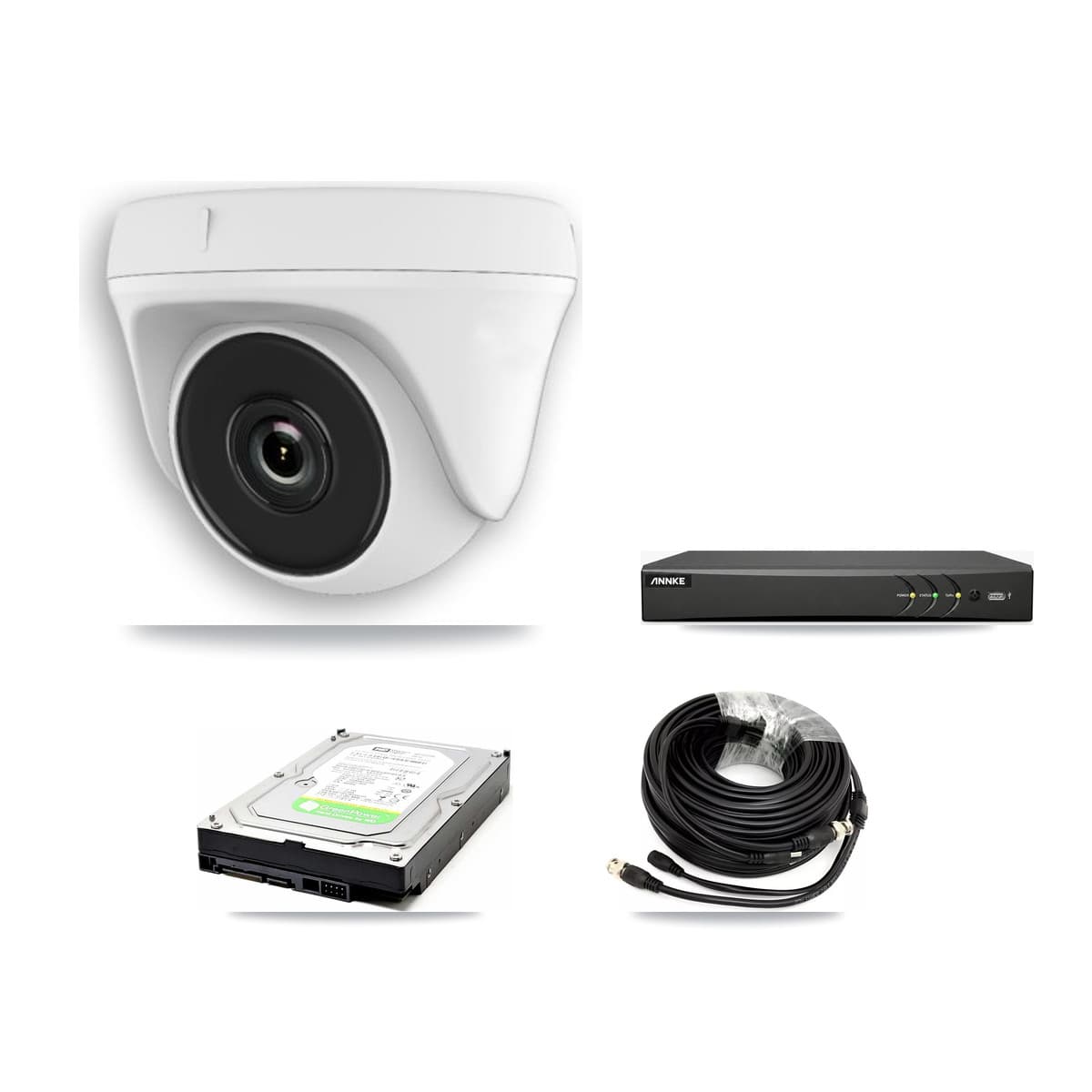 ANNKE 4-Channel 2MP CCTV Kit — 2 Dome Cameras + 1TB Recording
