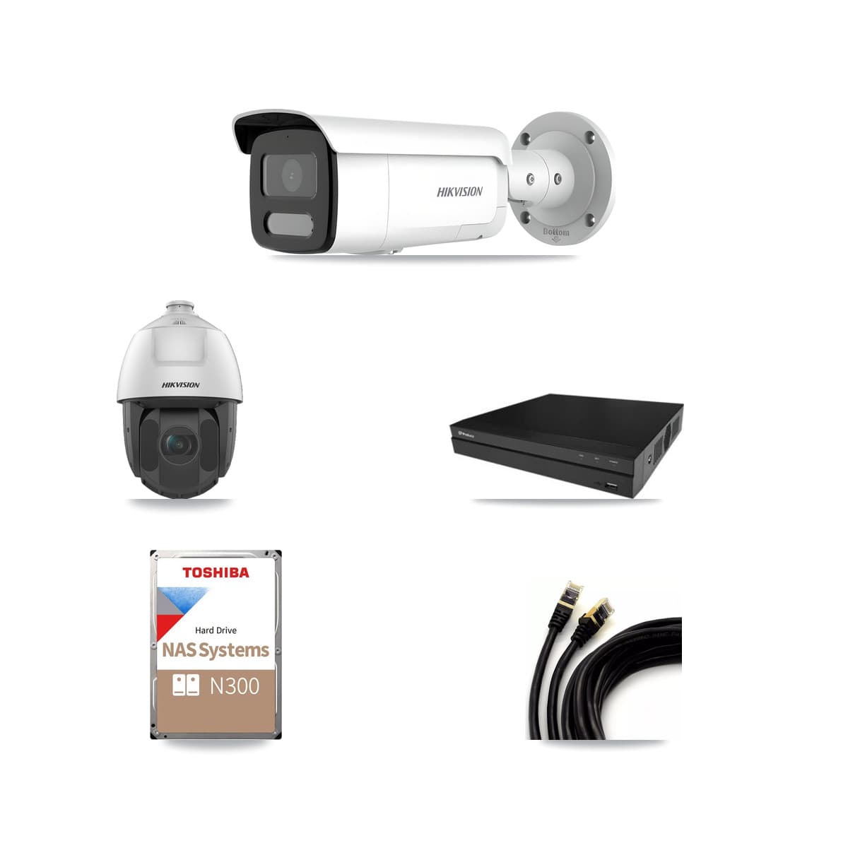 Hikvision & Prolux 16-Channel 2MP – 4MP CCTV Kit — 13 4MP Bullet + 1 2MP PTZ Cameras + 18TB Recording