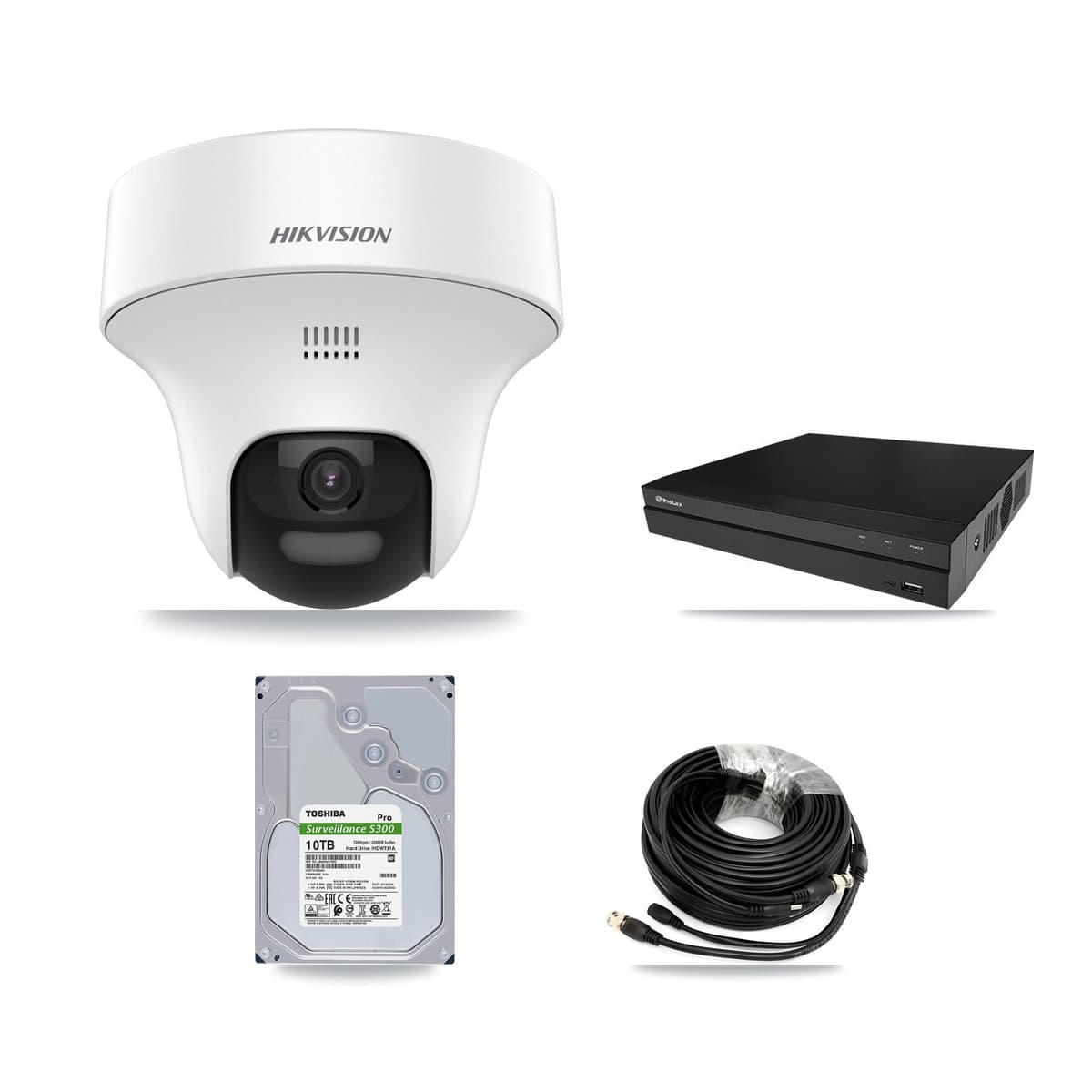 Hikvision & Prolux 8-Channel 5MP CCTV Kit — 8 DS-2CE70K0T Turret Cameras + 2× 10TB Recording