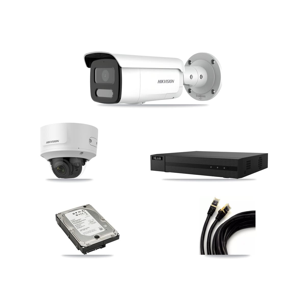 Hikvision & HiLook 8-Channel 2MP – 4MP CCTV Kit — 1 2MP Dome + 3 4MP Bullet Cameras + 5TB Recording (NVR-108MH-D Recorder) - Image 1