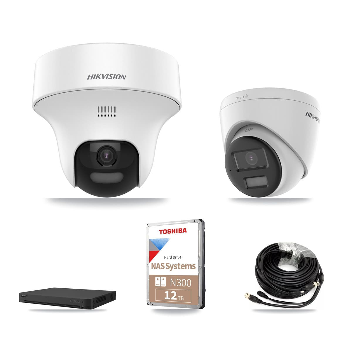 Hikvision 16-Channel 5MP – 4K CCTV Kit — 7 DS-2CE70K0T 5MP + 1 DS-2CE78U0T 4K Turret Cameras + 12TB Recording - Image 1
