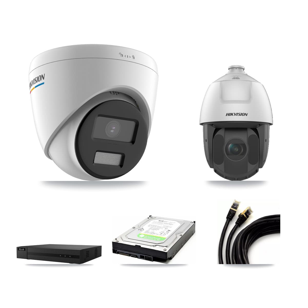 Hikvision & HiLook 8-Channel 2MP CCTV Kit — 1 Turret + 1 PTZ Cameras + 1TB Recording (NVR-108MH-D Recorder)