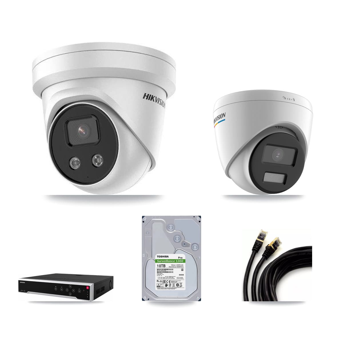 Hikvision 32-Channel 2MP – 5MP CCTV Kit — 6 2MP + 12 5MP Turret Cameras + 2× 10TB Recording - Image 1