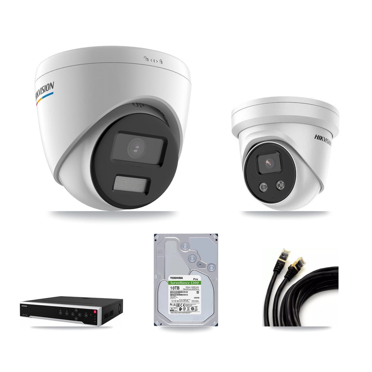 Hikvision 32-Channel 2MP – 5MP CCTV Kit — 5 2MP + 5 5MP Turret Cameras + 10TB Recording