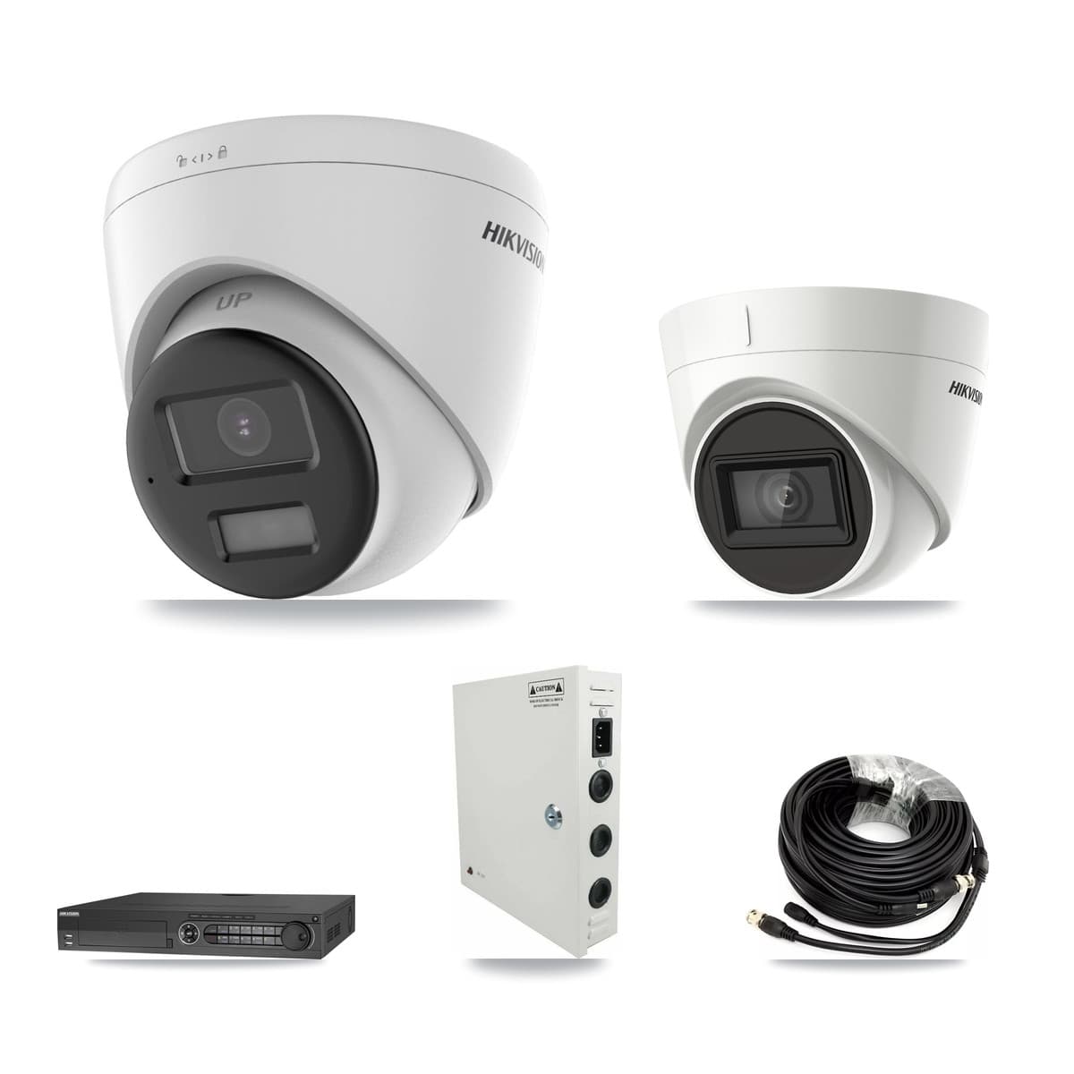 Hikvision 32-Channel 4K CCTV Kit — 6 DS-2CE78U0T + 6 DS-2CE78U1T Turret Cameras + 4× 8TB Recording