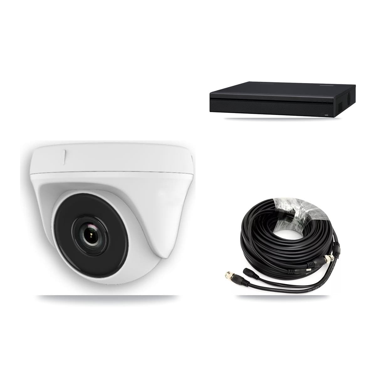 8-Channel 2MP CCTV Kit — 4 White Dome Cameras + 3TB Recording (XVR-3108AD Recorder) - Image 1