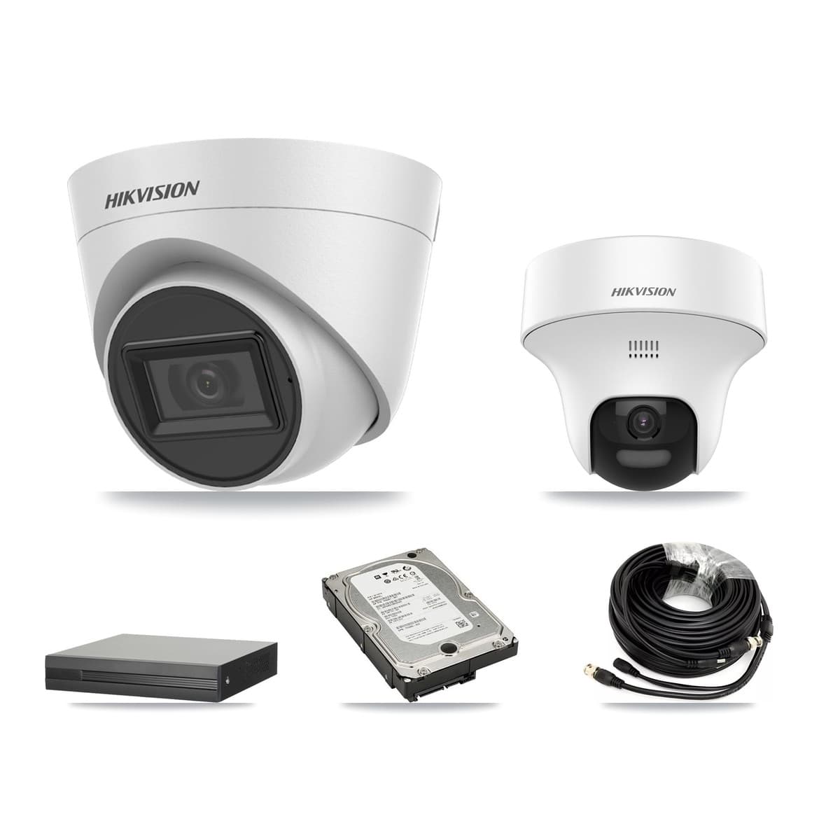 Hikvision 8-Channel 5MP CCTV Kit — 1 DS-2CE70K0T + 3 DS-2CE78H0T Turret Cameras + 5TB Recording - Image 1