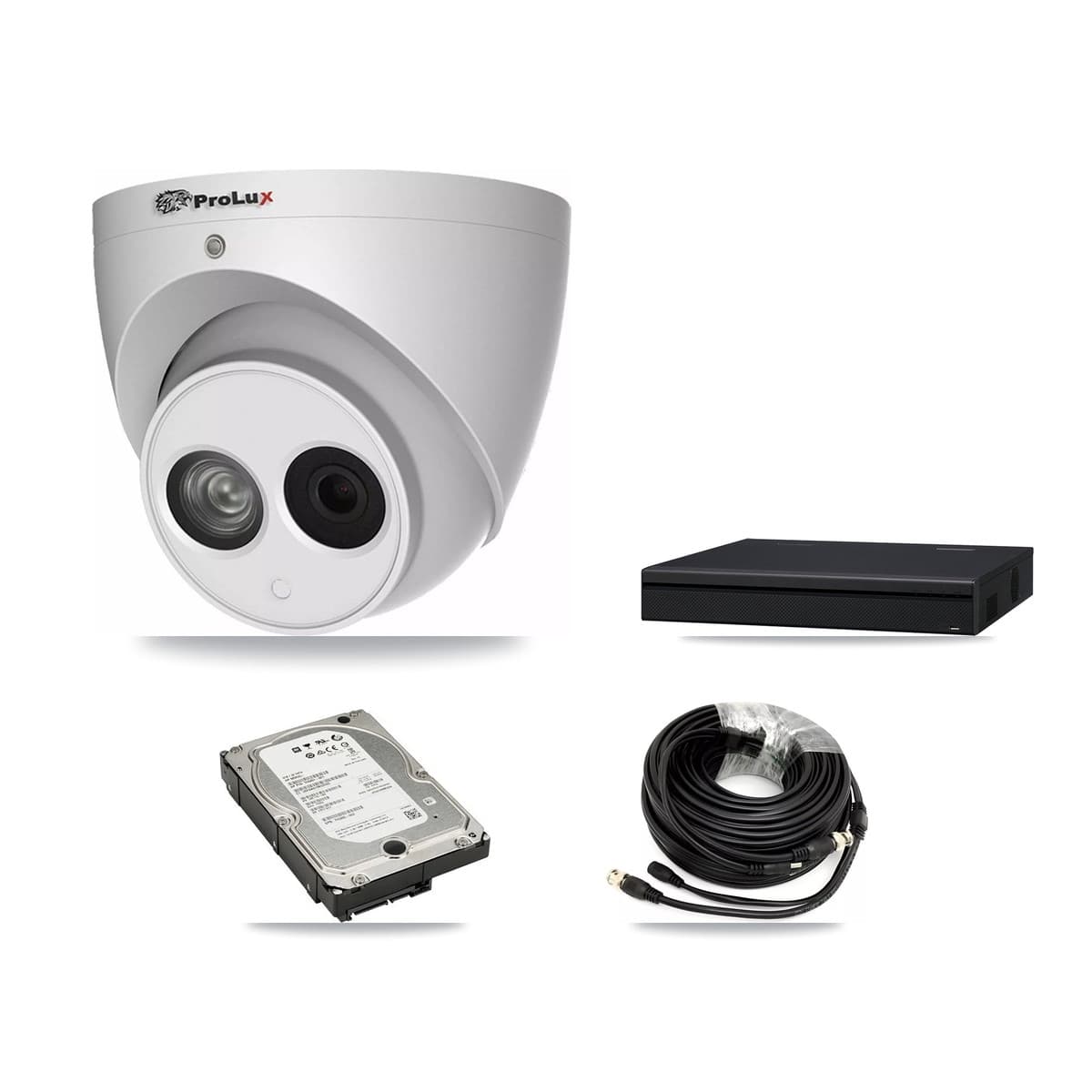 Prolux 8-Channel 4MP CCTV Kit — 4 Turret Cameras + 5TB Recording (XVR-3108AD Recorder) - Image 1