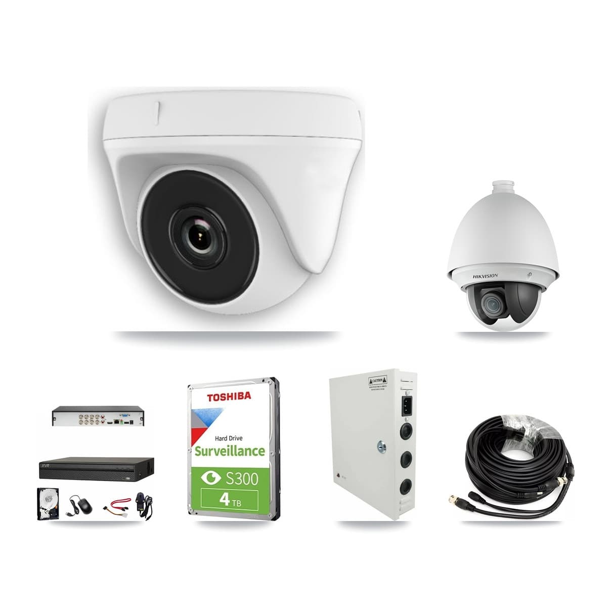 Hikvision & Dahua 8-Channel 2MP CCTV Kit — 1 PTZ + 4 Dome Cameras + 4TB Recording - Image 1