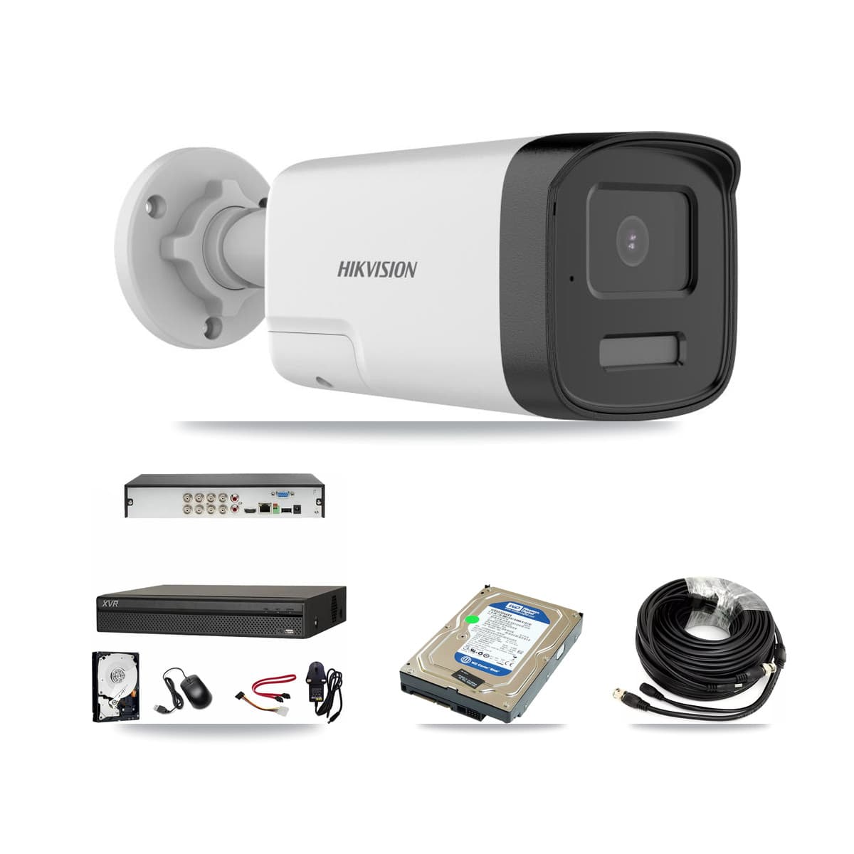Hikvision & Dahua 8-Channel 5MP CCTV Kit — 1 DS-2CE17K0T Bullet Camera + 500GB Recording