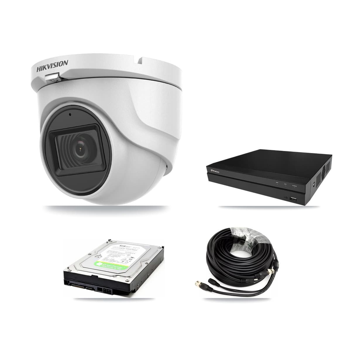 Hikvision & Prolux 8-Channel 5MP CCTV Kit — 1 DS-2CE76H0T Turret Camera + 1TB Recording (PXD-5208AN Recorder) - Image 1