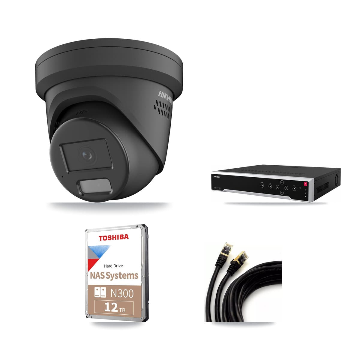 Hikvision 32-Channel 4MP CCTV Kit — 20 Black Turret Cameras + 2× 12TB Recording - Image 1