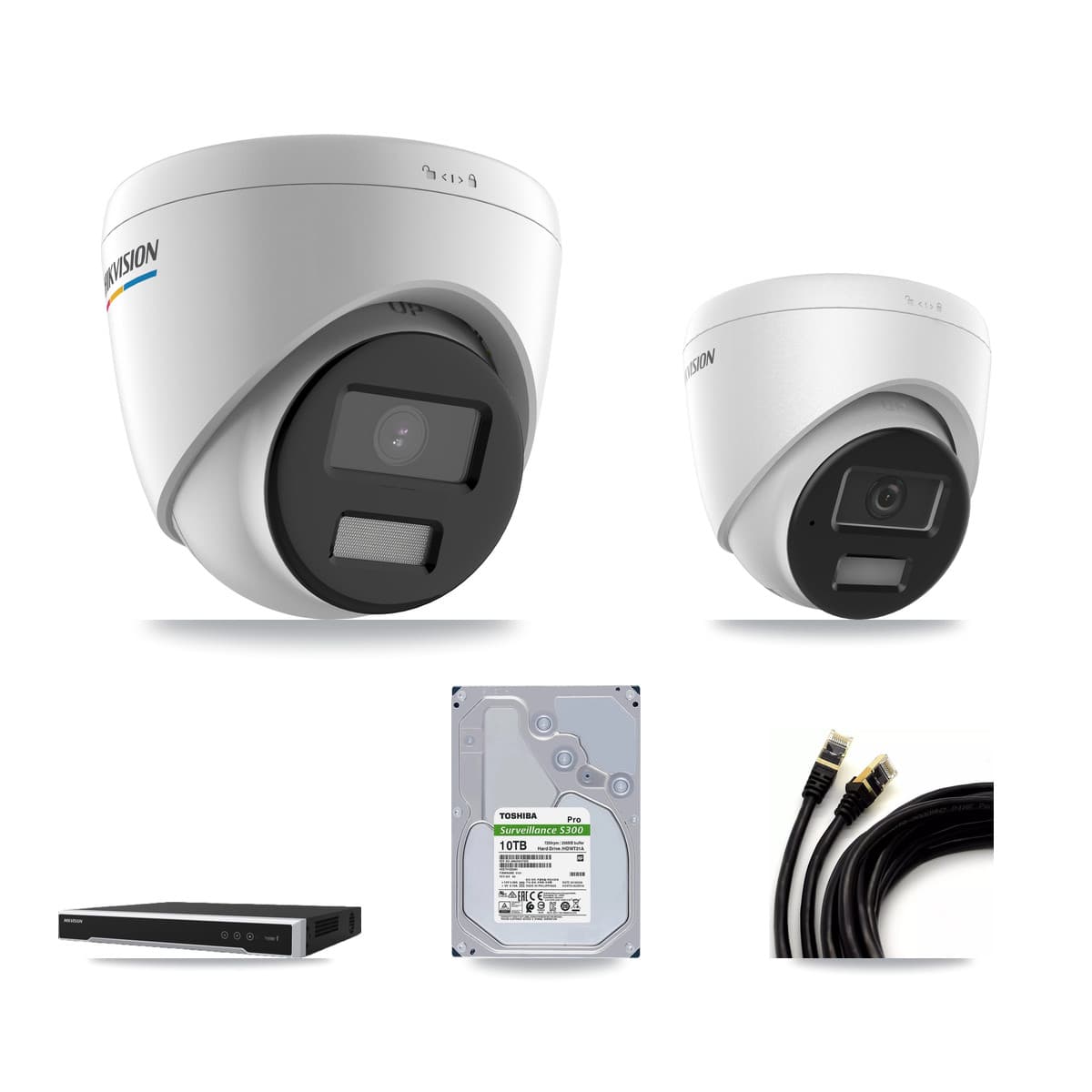 Hikvision 16-Channel 2MP – 4MP CCTV Kit — 5 2MP + 5 4MP Turret Cameras + 10TB Recording - Image 1