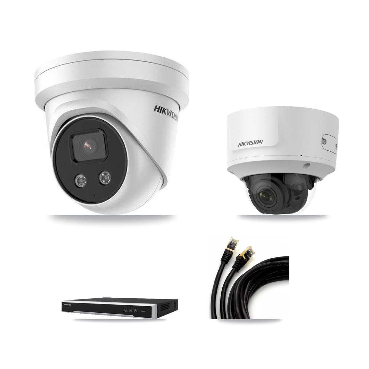 Hikvision 8-Channel 2MP – 5MP CCTV Kit — 1 2MP Dome + 5 5MP Turret Cameras + 8TB Recording