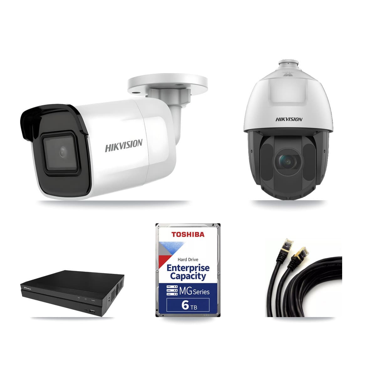 Hikvision & Prolux 8-Channel 2MP – 4K CCTV Kit — 2 4K Bullet + 1 2MP PTZ Cameras + 6TB Recording - Image 1