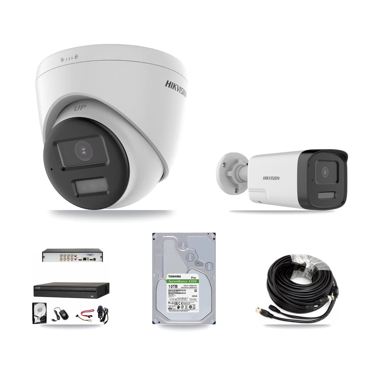 Hikvision & Dahua 8-Channel 5MP – 4K CCTV Kit — 1 DS-2CE17K0T 5MP Bullet + 3 DS-2CE78U0T 4K Turret Cameras + 10TB Recording - Image 1