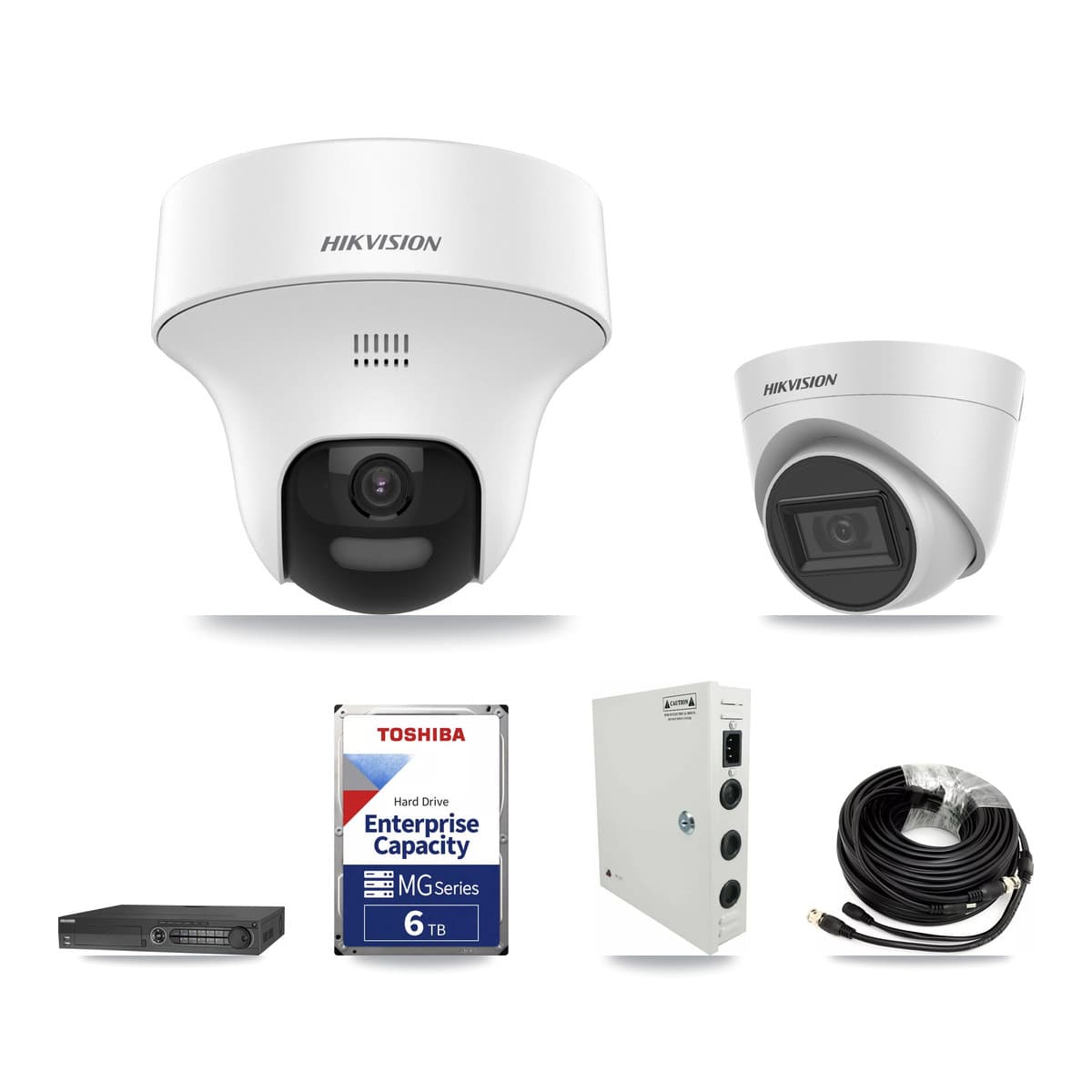 Hikvision 32-Channel 5MP CCTV Kit — 7 DS-2CE70K0T + 3 DS-2CE78H0T Turret Cameras + 2× 6TB Recording - Image 1