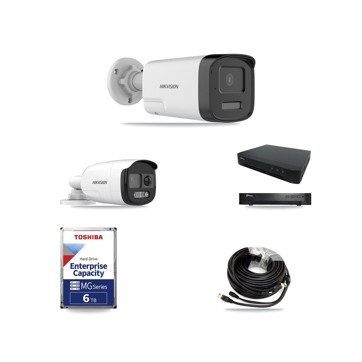Hikvision & Prolux 16-Channel 5MP CCTV Kit — 1 DS-2CE12KF3T + 4 DS-2CE17K0T Bullet Cameras + 6TB Recording - Image 1