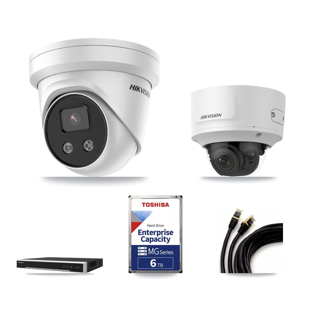 Hikvision 8-Channel 2MP – 5MP CCTV Kit — 1 2MP Dome + 4 5MP Turret Cameras + 6TB Recording - Image 1