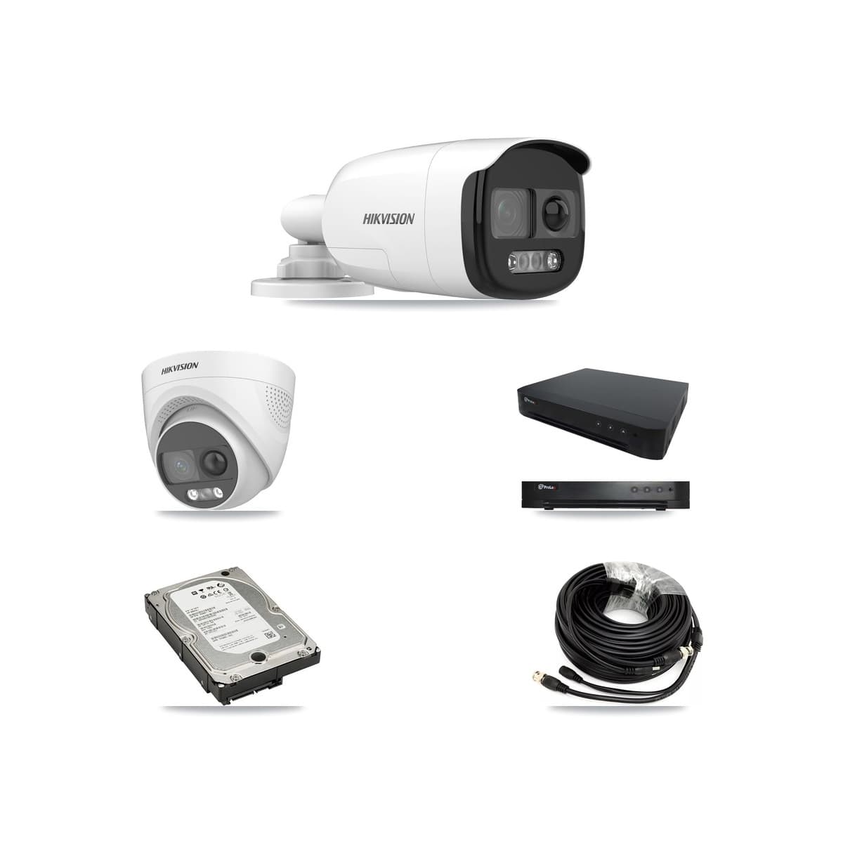 Hikvision & Prolux 16-Channel 5MP CCTV Kit — 3 DS-2CE12KF3T Bullet + 1 DS-2CE72KF3T Turret Cameras + 5TB Recording - Image 1