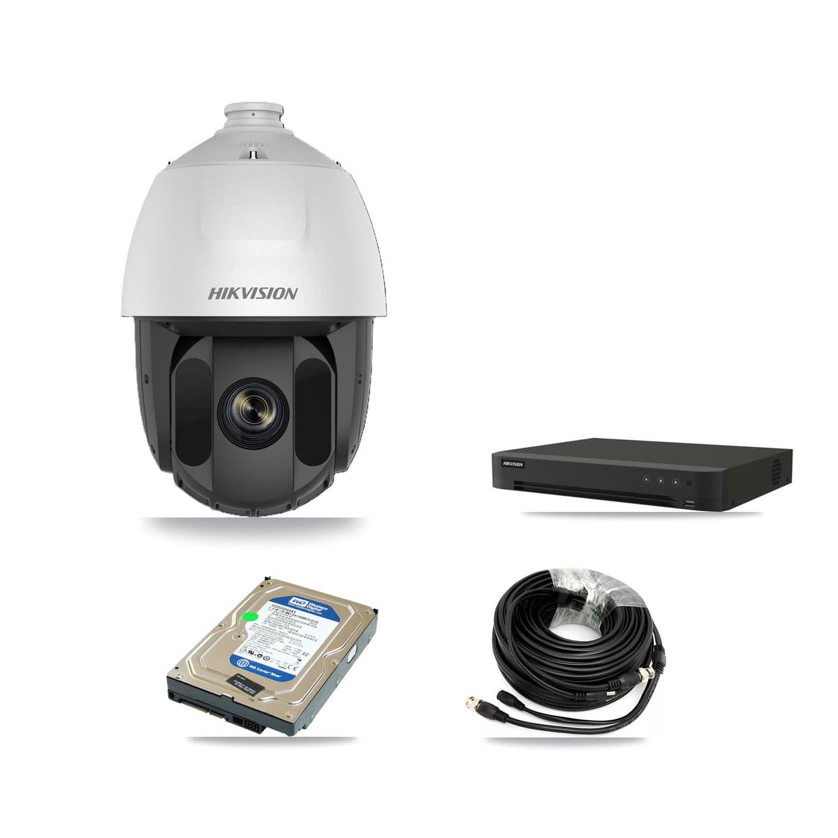 Hikvision 8-Channel 2MP CCTV Kit — 1 DS-2AE5225TI-A-E PTZ Camera + 500GB Recording (IDS-7208HUHI-M1/XT Recorder)