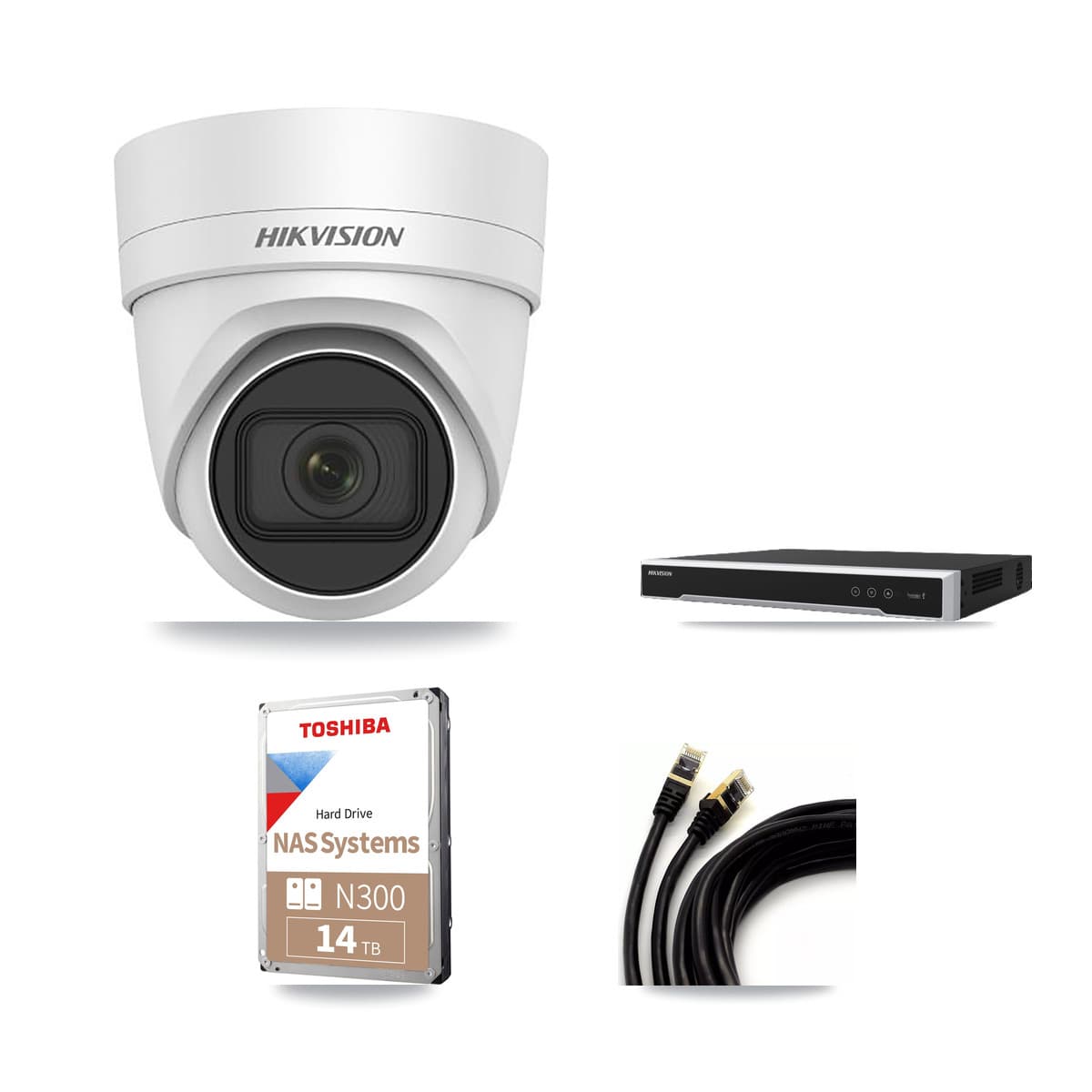 Hikvision 8-Channel 4K CCTV Kit — 6 DS-2CD2H83G0 Turret Cameras + 14TB Recording