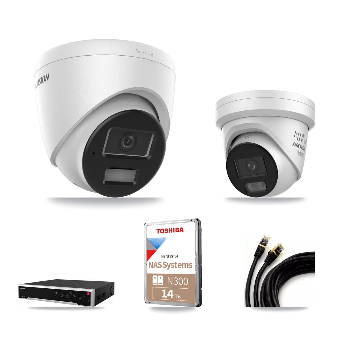Hikvision 32-Channel 4MP CCTV Kit — 11 DS-2CD1343G2 + 1 DS-2CD2347G3 Turret Cameras + 14TB Recording - Image 1