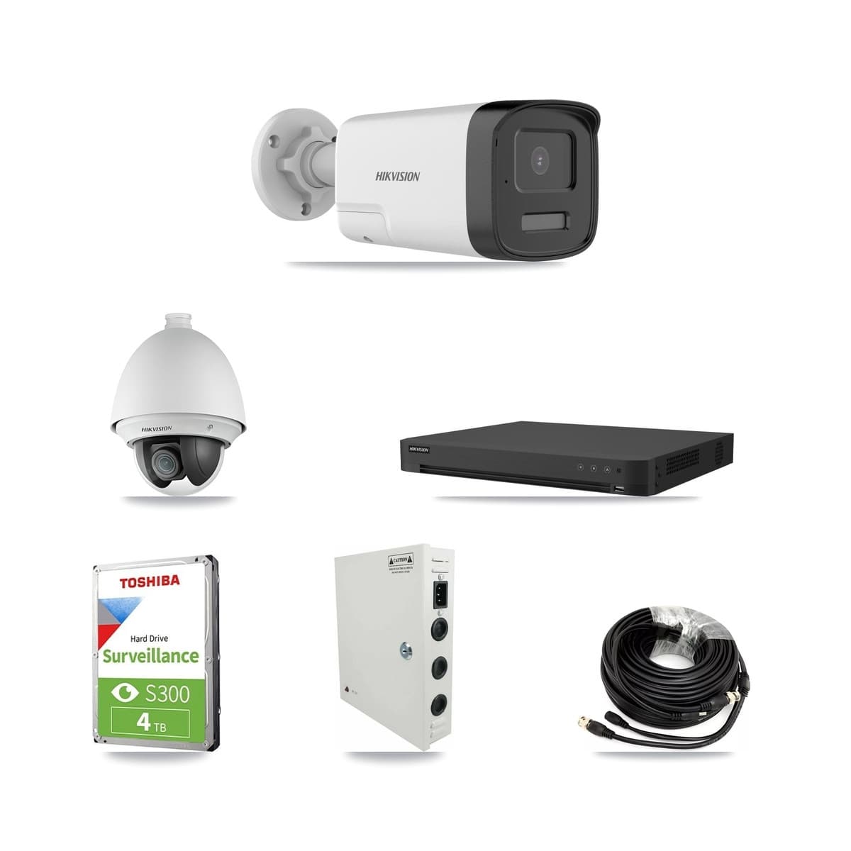 Hikvision 16-Channel 2MP – 5MP CCTV Kit — 1 DS-2AE4225T 2MP PTZ + 2 DS-2CE17K0T 5MP Bullet Cameras + 4TB Recording (IDS-7216HUHI Recorder) - Image 1