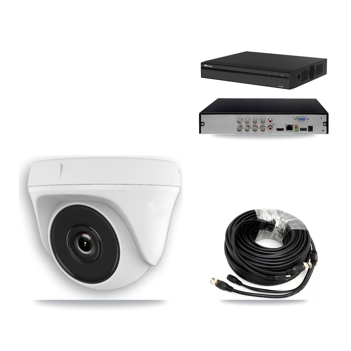 Prolux 8-Channel 2MP CCTV Kit — 4 White Dome Cameras + 3TB Recording (PXD-5108HS Recorder)