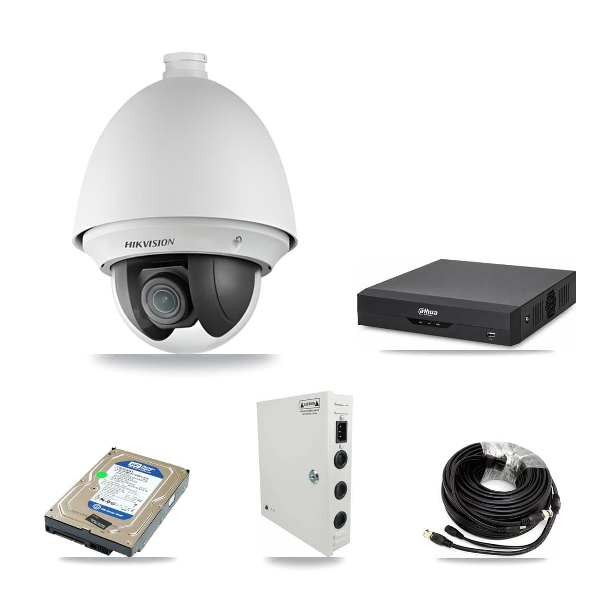 Hikvision & Dahua 4-Channel 2MP CCTV Kit — 3 PTZ Cameras + 500GB Recording