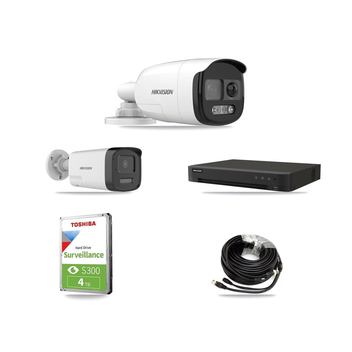 Hikvision 16-Channel 5MP CCTV Kit — 2 DS-2CE12KF3T + 1 DS-2CE17K0T Bullet Cameras + 4TB Recording (IDS-7216HQHI Recorder) - Image 1