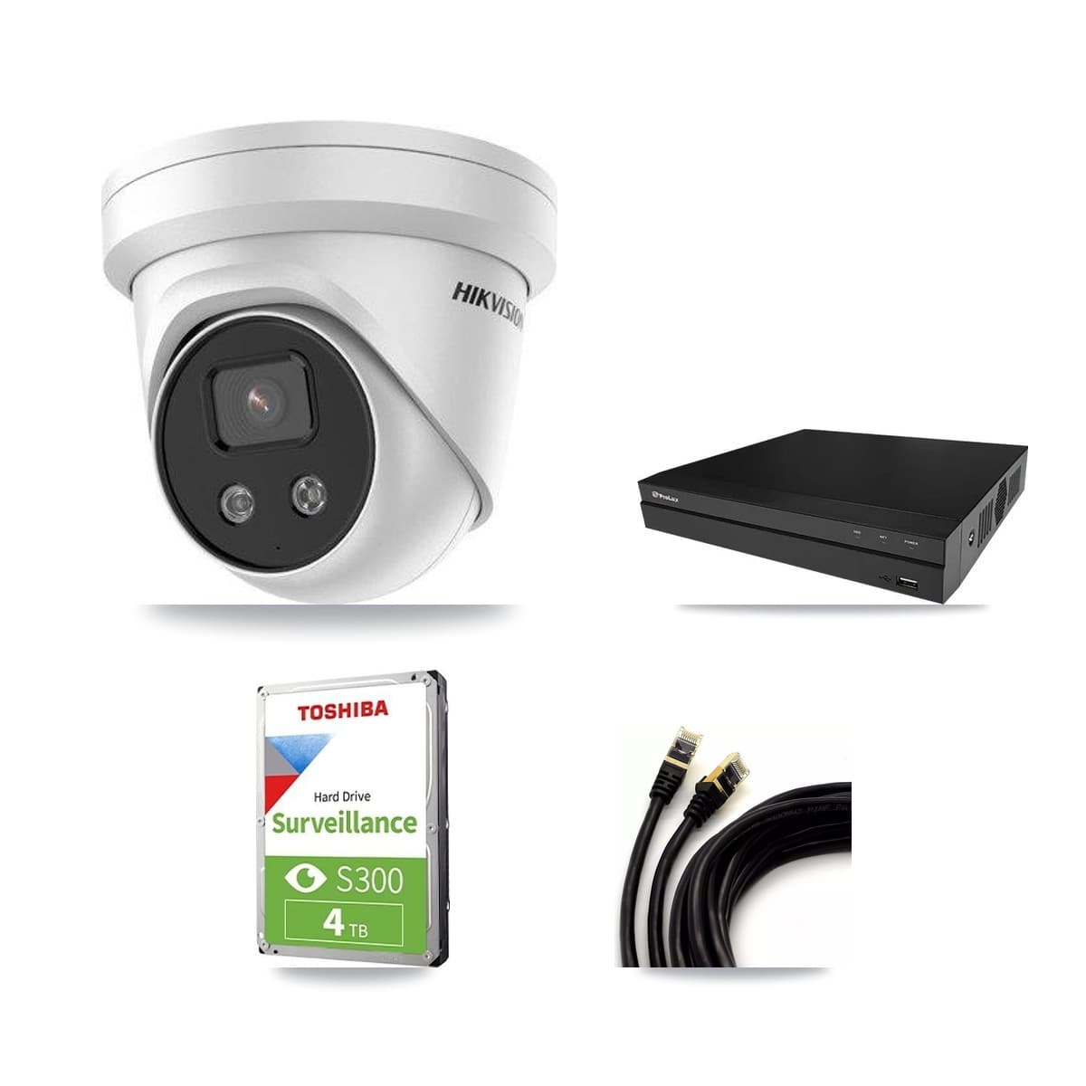 Hikvision & Prolux 8-Channel 5MP CCTV Kit — 3 DS-2CD3356G2 Turret Cameras + 4TB Recording - Image 1