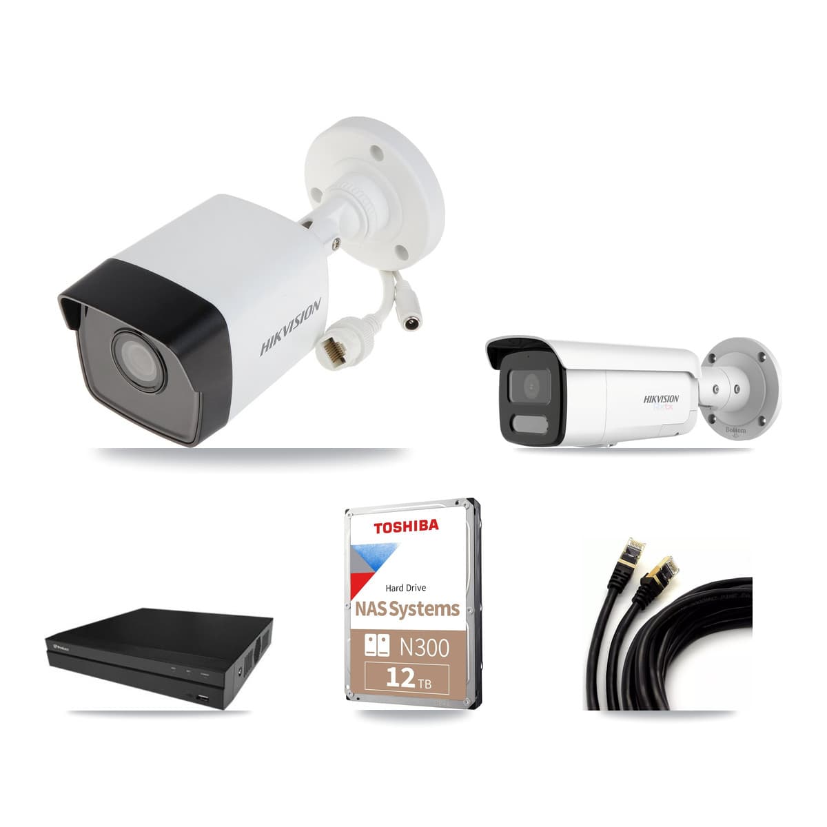 Hikvision & Prolux 16-Channel 5MP – 4K CCTV Kit — 5 5MP + 2 4K Bullet Cameras + 12TB Recording