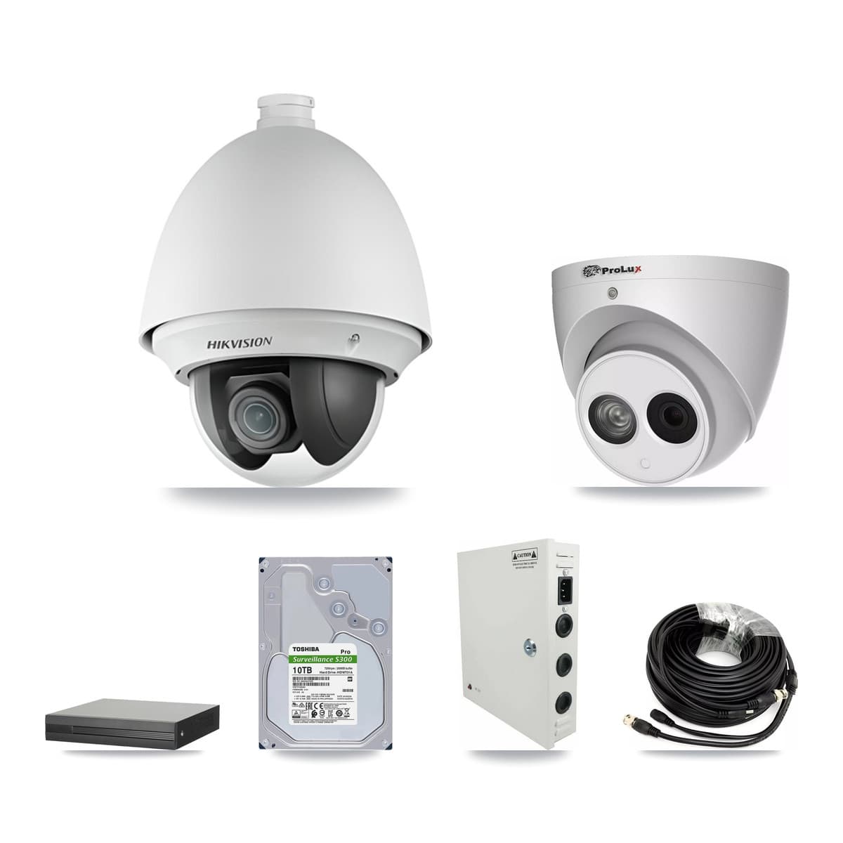 Hikvision & Prolux 16-Channel 2MP – 4MP CCTV Kit — 12 2MP PTZ + 1 4MP Turret Cameras + 10TB Recording (XVR-3116HS Recorder) - Image 1