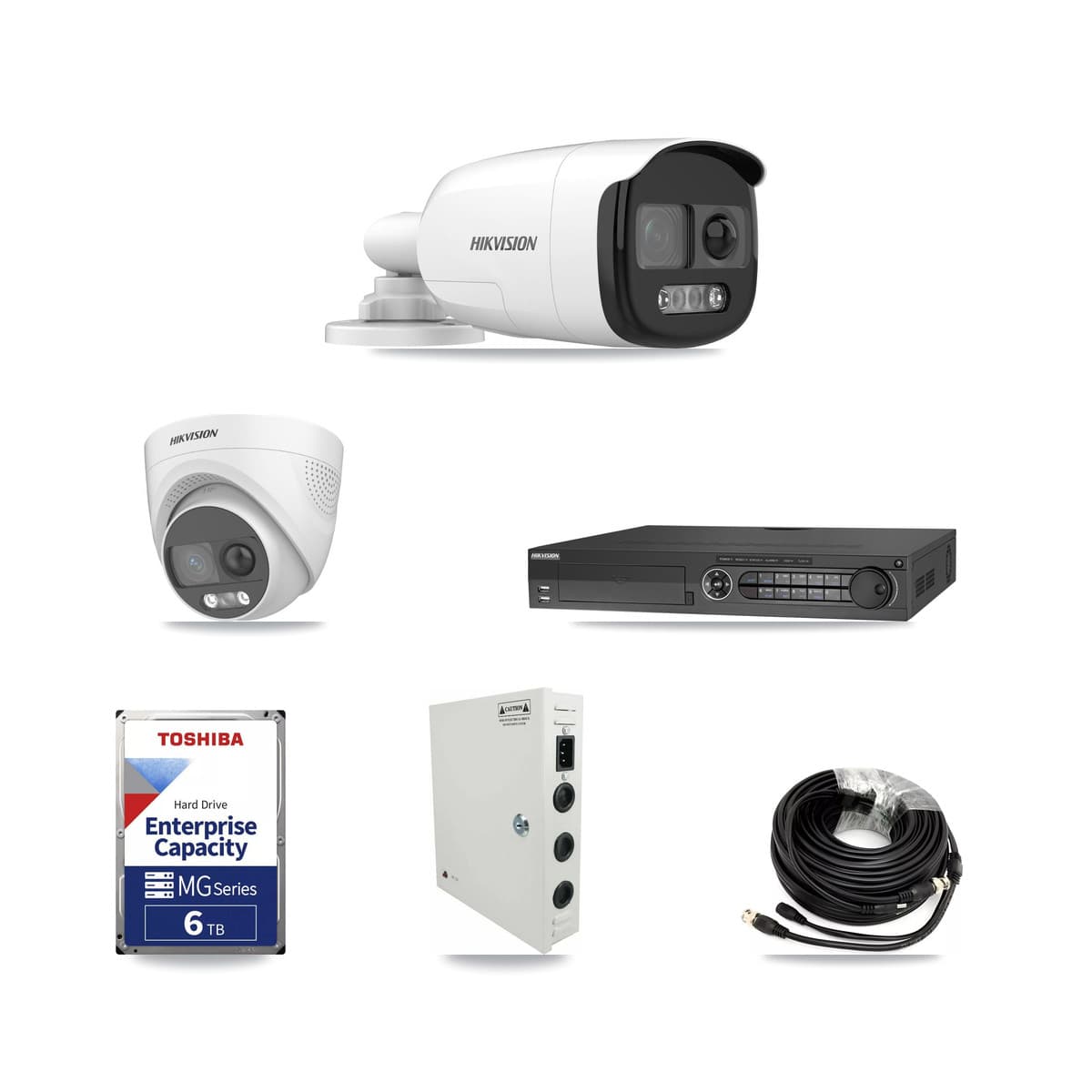 Hikvision 32-Channel 5MP CCTV Kit — 10 DS-2CE12KF3T Bullet + 4 DS-2CE72KF3T Turret Cameras + 3× 6TB Recording - Image 1
