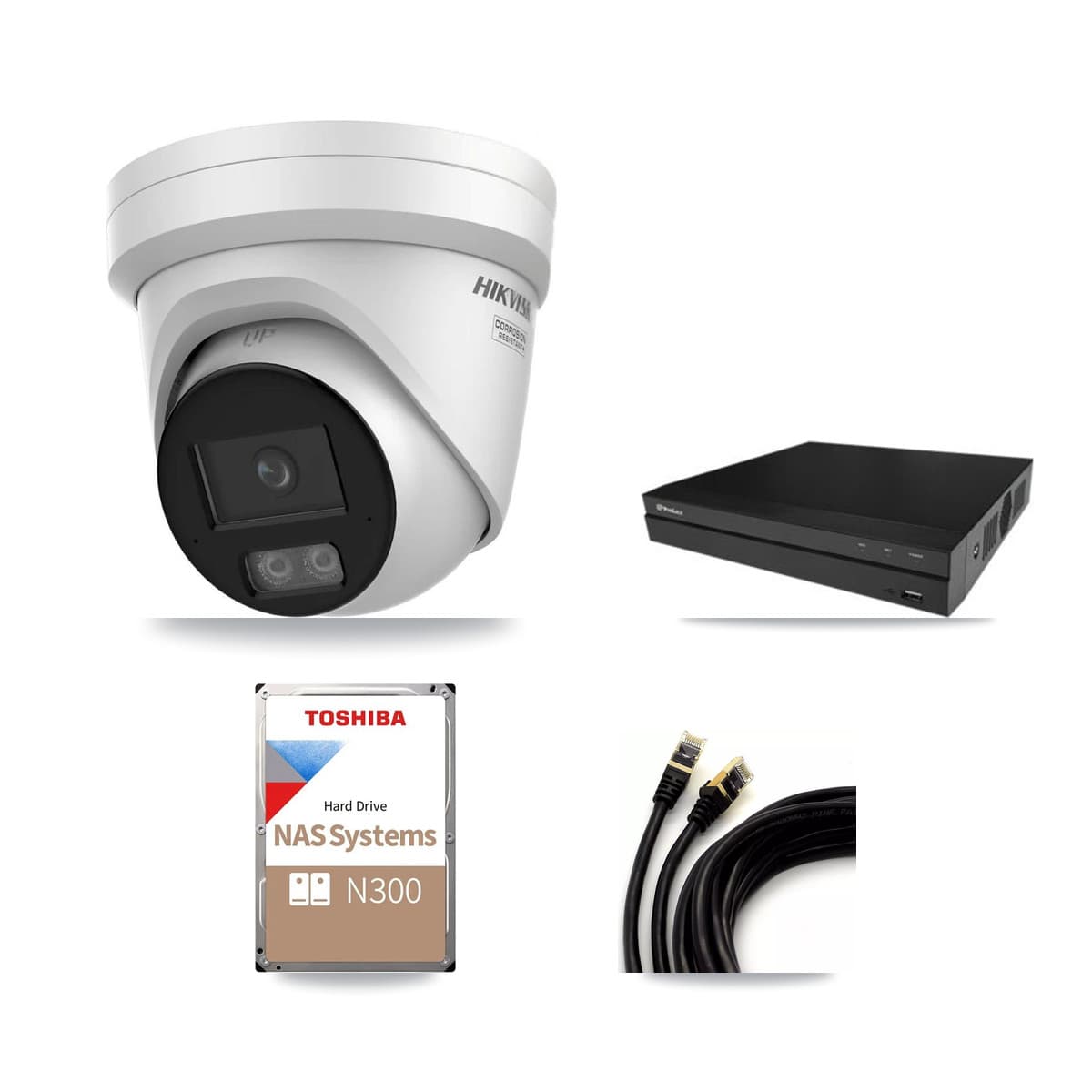 Hikvision & Prolux 16-Channel 4K CCTV Kit — 7 DS-2CD2387G3 Turret Cameras + 18TB Recording - Image 1