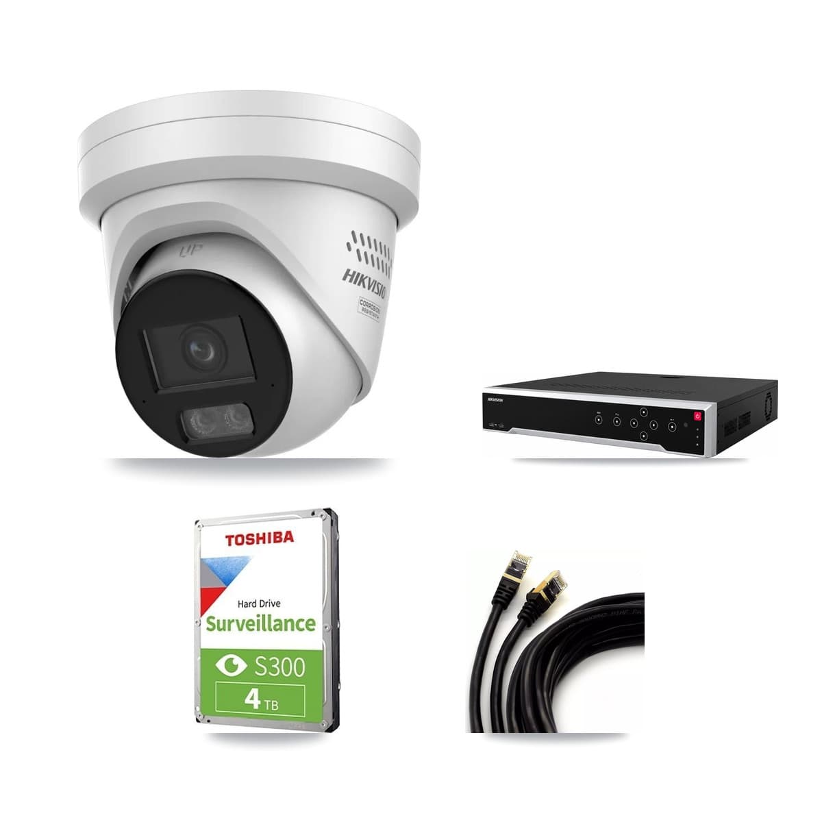 Hikvision 32-Channel 4MP CCTV Kit — 3 DS-2CD2347G3 Turret Cameras + 4TB Recording - Image 1