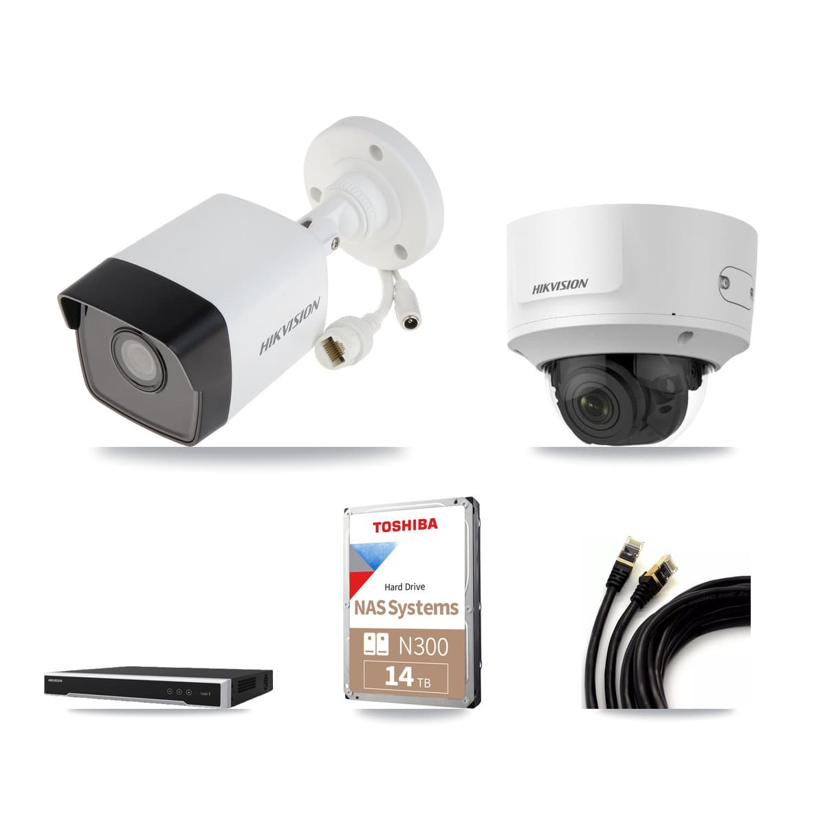 Hikvision 16-Channel 2MP – 5MP CCTV Kit — 11 5MP Bullet + 1 2MP Dome Cameras + 14TB Recording