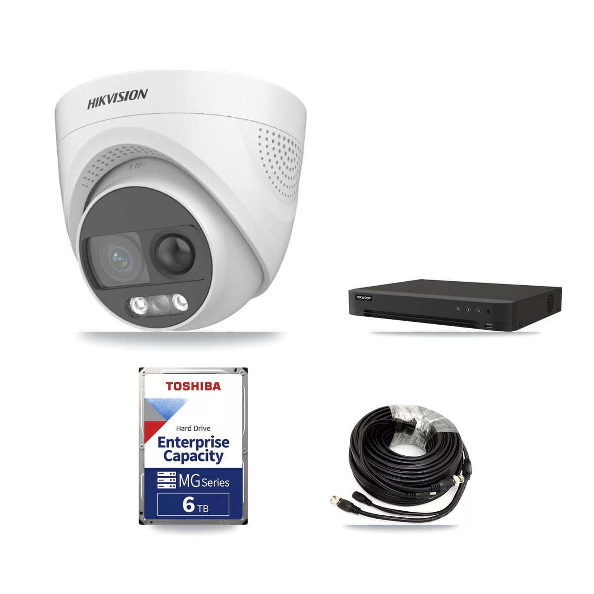 Hikvision 16-Channel 5MP CCTV Kit — 5 DS-2CE72KF3T Turret Cameras + 6TB Recording (IDS-7216HQHI Recorder) - Image 1