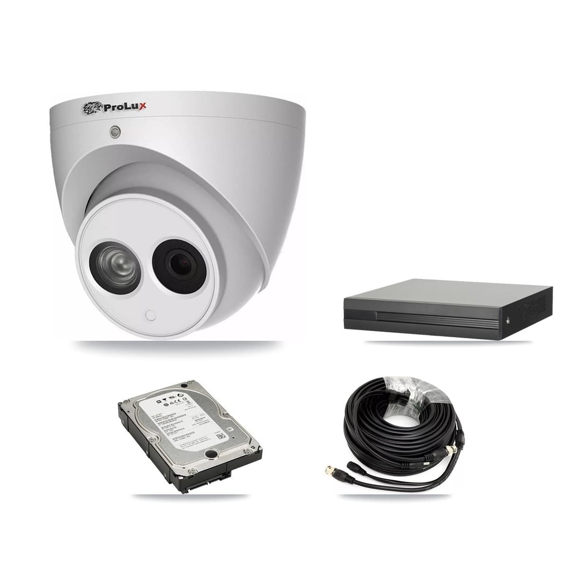 Prolux 16-Channel 4MP CCTV Kit — 4 Turret Cameras + 5TB Recording (XVR-3116HS Recorder) - Image 1