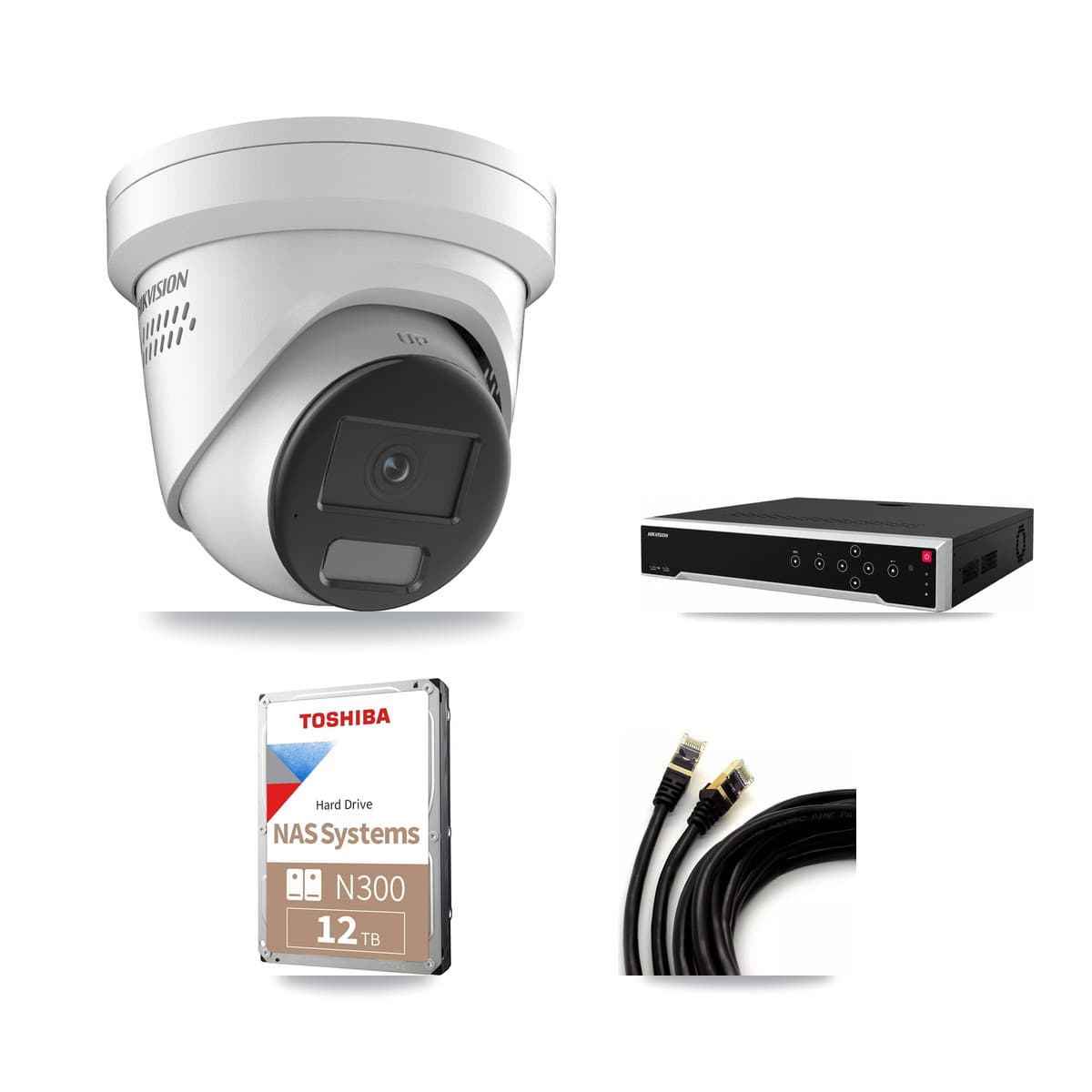 Hikvision 32-Channel 4K CCTV Kit — 13 DS-2CD2387G2H Turret Cameras + 3× 12TB Recording - Image 1