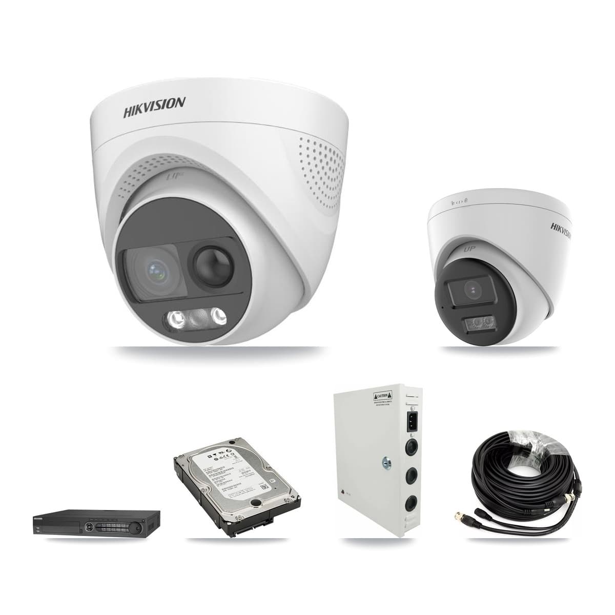 Hikvision 32-Channel 5MP CCTV Kit — 8 DS-2CE72KF3T + 3 DS-2CE78K0T Turret Cameras + 3× 5TB Recording - Image 1