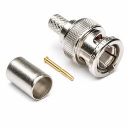 BNC Male Crimp Connector 3 Piece RG59 CCTV Coaxial Cable Plug