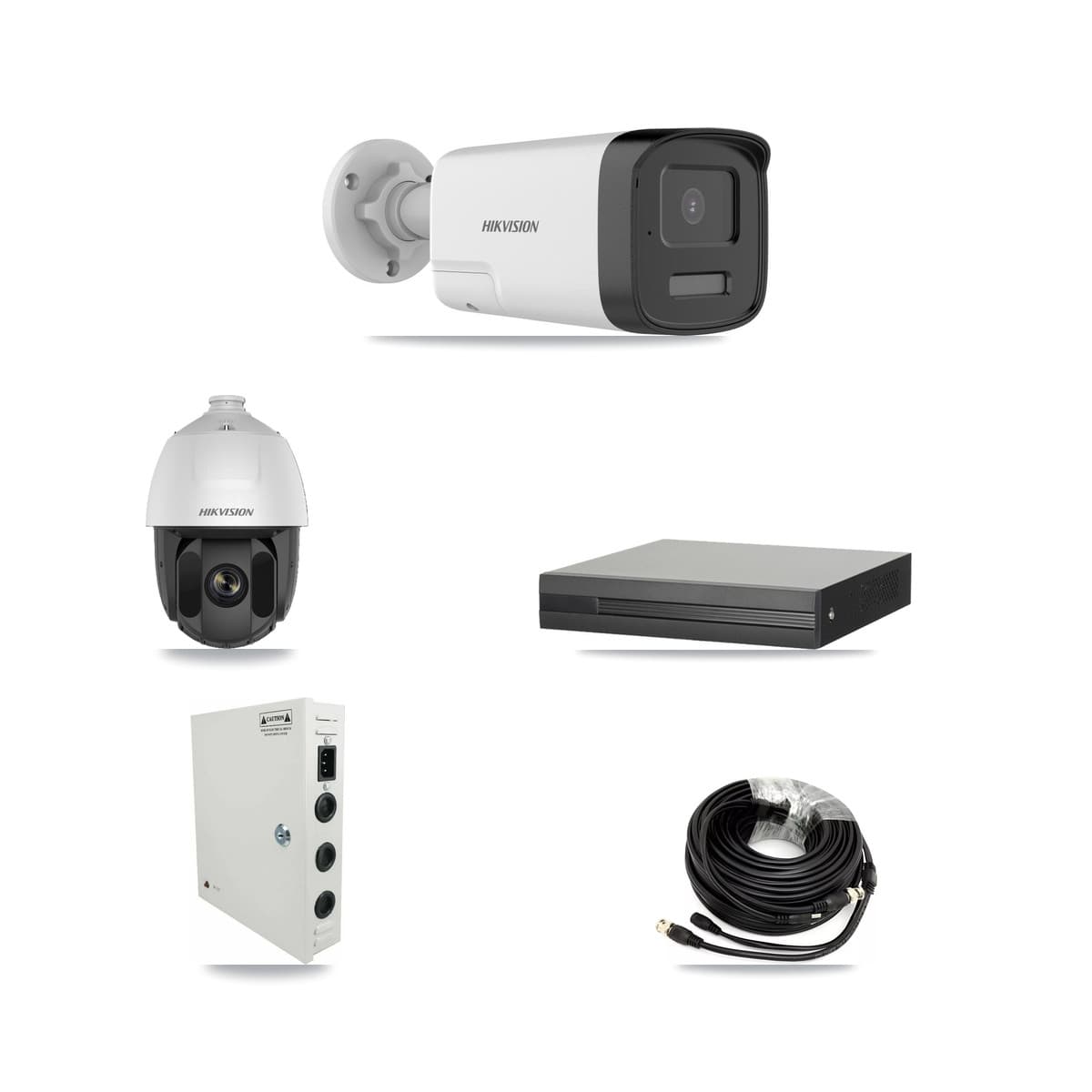 Hikvision 16-Channel 2MP – 5MP CCTV Kit — 1 DS-2AE5225TI 2MP PTZ + 6 DS-2CE17K0T 5MP Bullet Cameras + 8TB Recording (XVR-3116HS Recorder) - Image 1