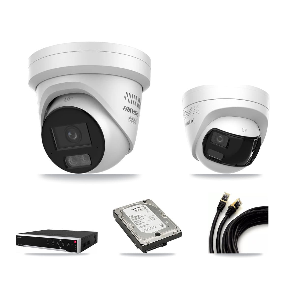Hikvision 32-Channel 4MP – 4K CCTV Kit — 1 DS-2CD1383G2P 4K + 2 DS-2CD2347G3 4MP Turret Cameras + 5TB Recording - Image 1