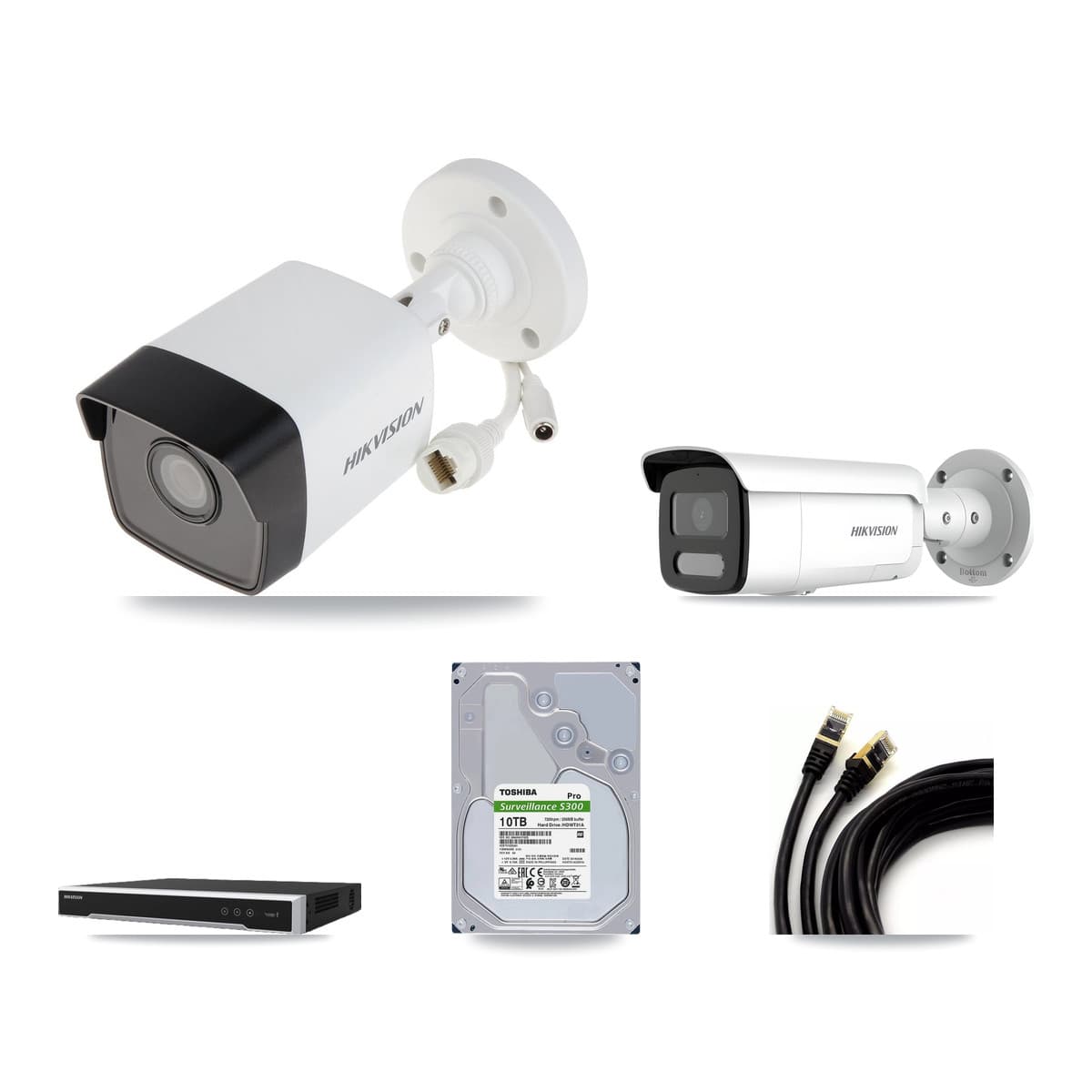 Hikvision 16-Channel 4MP – 5MP CCTV Kit — 4 5MP + 4 4MP Bullet Cameras + 10TB Recording