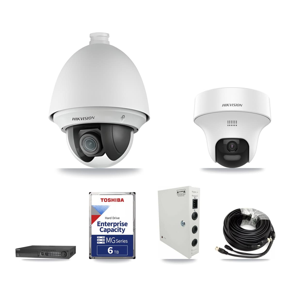 Hikvision 32-Channel 2MP – 5MP CCTV Kit — 26 DS-2AE4225T 2MP PTZ + 1 DS-2CE70K0T 5MP Turret Cameras + 3× 6TB Recording (IDS-7332HUHI Recorder) - Image 1